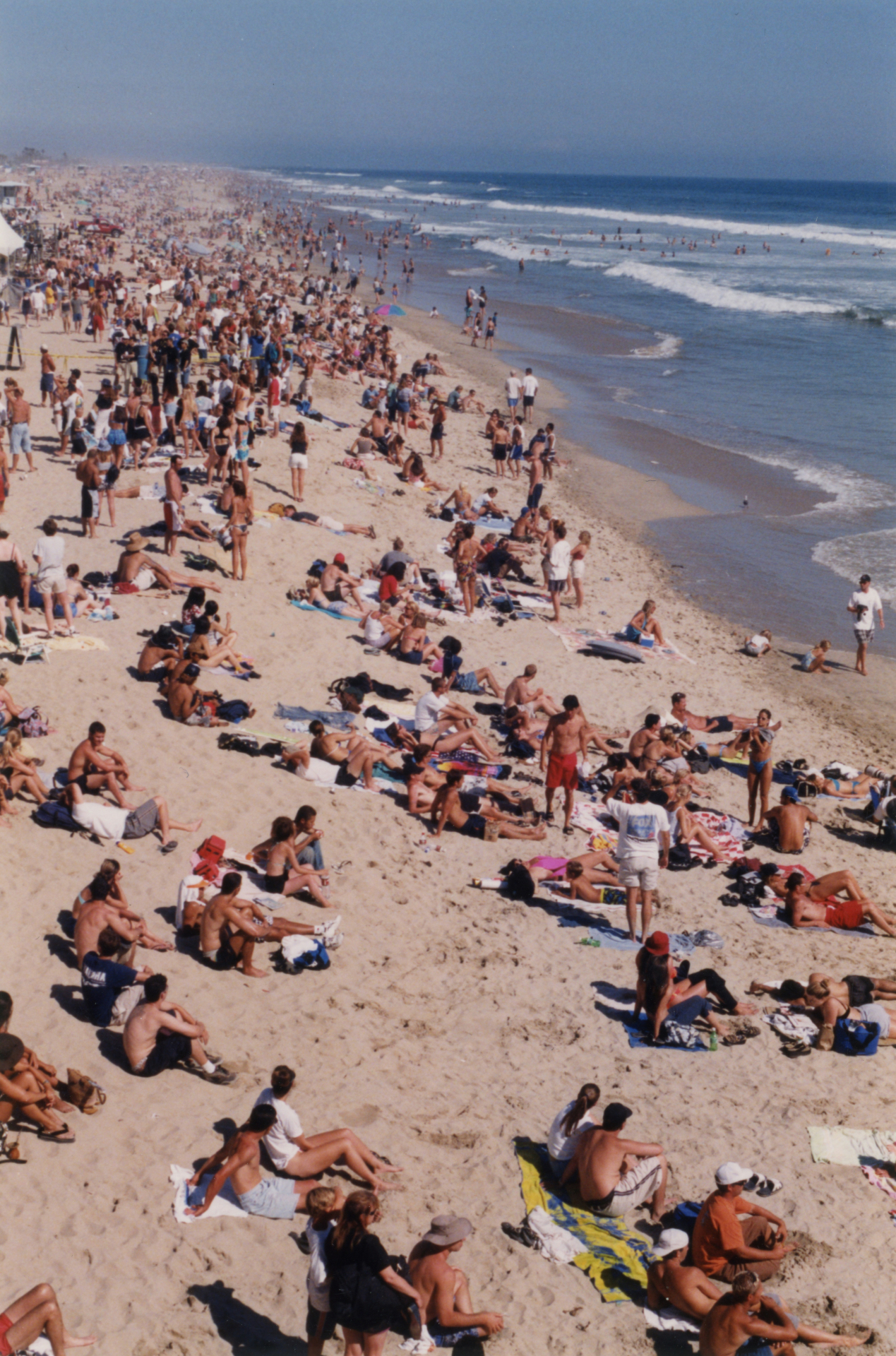 Crowded Mediterranean beach